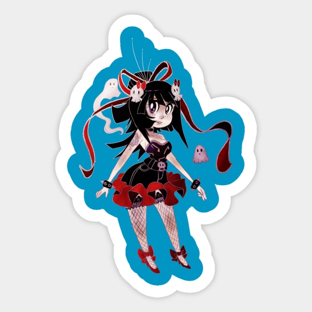 Cute Gothic Girl Sticker by saradaboru